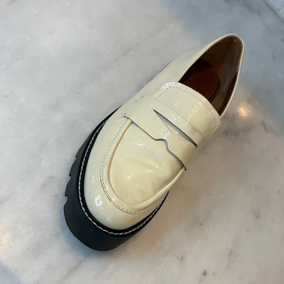 Franco Sarto Patent Leather Chuncky Loafers - Picture 7 of 14